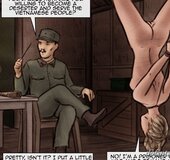 Cute blonde nurse restrained, hanged upside down and humiliated. Vietnam