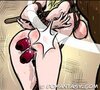 Sexy busty blonde ass-fucked and double penetrated by big dildo. Punished