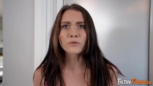 Brunette daughter fucked by step dad