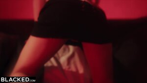 Shaved blonde teen screwed with big black cock