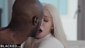 Shaved blonde teen screwed with big black cock