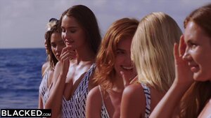 Redhead russian teen deep throated with big black cock