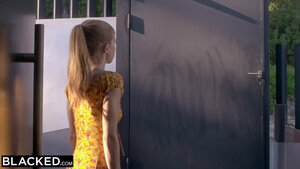 Petite sexy teen deep throated with big black cock