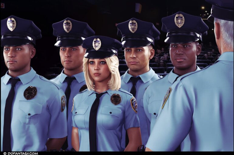 Officer Zoey joins other captives in a - BDSM Art Collection - Pic 1