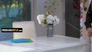 Busty brunette beautiful mom gets fucked in doggystyle