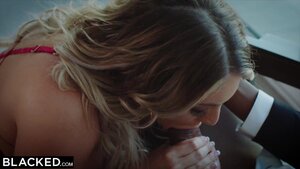 Gorgeous blonde gives handjob