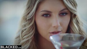 Gorgeous blonde lady gives handjob