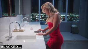 Blonde doll banged with big black dick