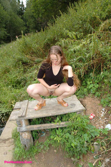 Female pee. Dirty teen slut sits for a piss - XXX Dessert - Picture 7