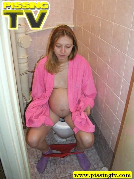 Preggo Teen Pee - Pee. Pregnant teen in pink dress-gown piss - XXX Dessert ...