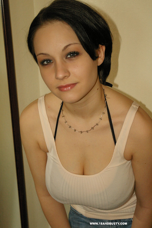 Large breasts. Hot busty teen showing off h - XXX Dessert - Picture 2
