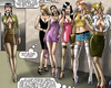 Toon slave beauties in sexy outfit being undressed by cruel guys.