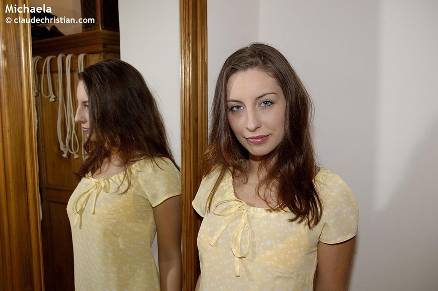 Panty hose legs. Michaela gets naked at hom - XXX Dessert - Picture 1