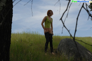 Pee. Babe tinkles on a rock in the middl - Picture 11