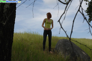 Pee. Babe tinkles on a rock in the middl - Picture 12