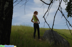 Pee. Babe tinkles on a rock in the middl - Picture 13