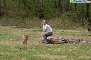 Girl pissing. Girl goes to the woods to  - Picture 3
