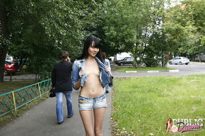 Outdoor nudity. Beautiful russian chick  - Picture 1