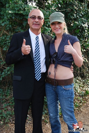 Old man young girl. Filthy blonde girl g - Picture 4